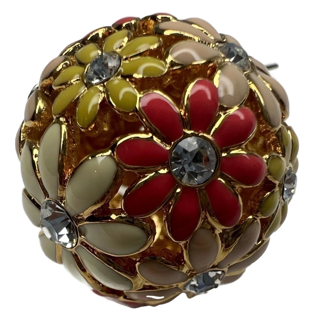 Coach Daisy Flower Dome Vintage Keychain - Picture 7 of 12